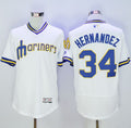 Custom Fan-Made Felix Hernandez Cooperstown Seattle Mariners #34 White Baseball Jersey