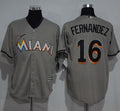 Custom Fan-Made Jose Fernandez Miami Marlins #16 Grey Baseball Jersey