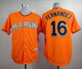 Custom Fan-Made Jose Fernandez Miami Marlins #16 Orange Baseball Jersey