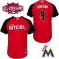 Custom Fan-Made Dee Gordon Miami Marlins #9 Red 2015 All-Star Edition Baseball Jersey
