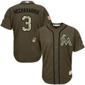 Custom Fan-Made Adeiny Hechavarria Miami Marlins #3 Green Service Edition Baseball Jersey