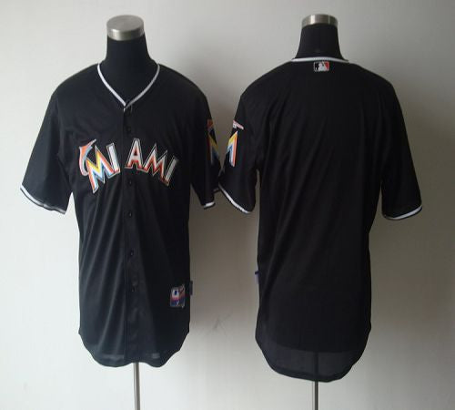 Custom Fan-Made Black 2012 Miami Marlins Baseball Jersey Miami Marlins Black 2012 Baseball Jersey
