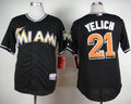 Custom Fan-Made Christian Yelich Miami Marlins #21 Black Baseball Jersey