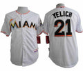 Custom Fan-Made Christian Yelich Miami Marlins #21 White Baseball Jersey