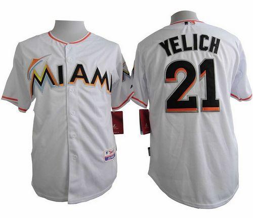 Custom Fan-Made Christian Yelich Miami Marlins #21 White Baseball Jersey