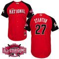 Custom Fan-Made Giancarlo Stanton Miami Marlins #27 Red 2015 All-Star Edition Baseball Jersey