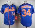 Custom Fan-Made Noah Syndergaard New York Mets #34 Blue Baseball Jersey