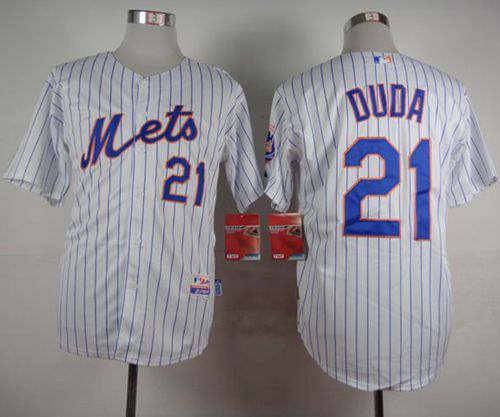 Custom Fan-Made Lucas Duda New York Mets #21 White Baseball Jersey