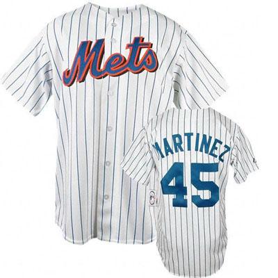 Custom Fan-Made Peddro Martinez Blue New York Mets #45 Blue Baseball Jersey