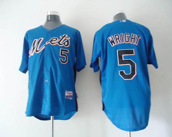 Custom Fan-Made David Wright BP New York Mets #5 Blue 2011 Baseball Jersey