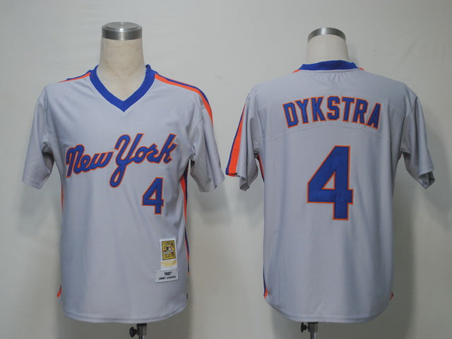 Custom Fan-Made Lenny Dykstra New York Mets #4 Grey Throwback Baseball Jersey