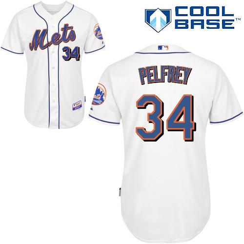 Custom Fan-Made Mike Pelfrey New York Mets #34 White Baseball Jersey