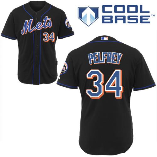 Custom Fan-Made Mike Pelfrey New York Mets #34 Black Baseball Jersey