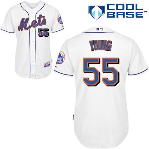 Custom Fan-Made Chris Young New York Mets #55 White Baseball Jersey