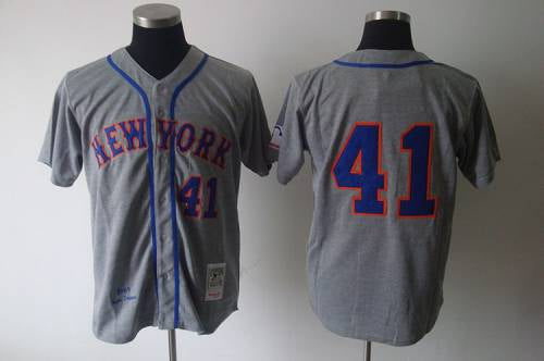 Custom Fan-Made Tom Seaver New York Mets #41 Grey 1969 Baseball Jersey