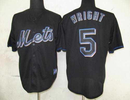 Custom Fan-Made David Wright New York Mets #5 Black Baseball Jersey