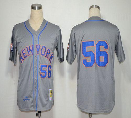 Custom Fan-Made Tug McGraw New York Mets #56 Grey 1965 Baseball Jersey