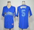 Custom Fan-Made David Wright BP New York Mets #5 Blue 2012 All-Star Edition Baseball Jersey