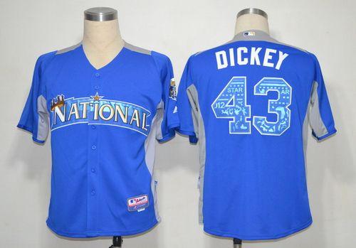 Custom Fan-Made R.A. Dickey BP New York Mets #43 Blue 2012 All-Star Edition Baseball Jersey