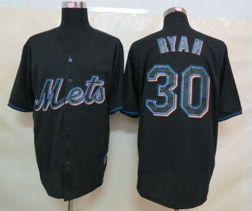 Custom Fan-Made Nolan Ryan New York Mets #30 Black Baseball Jersey