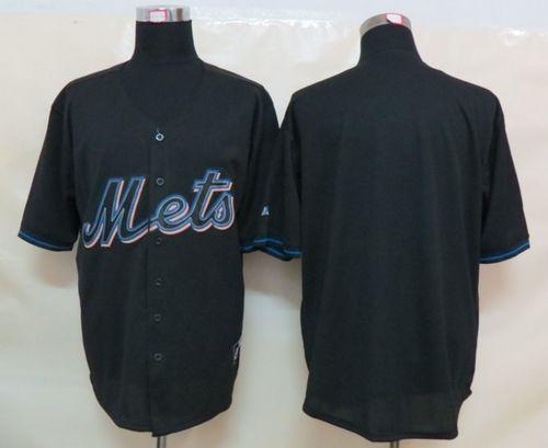 Custom Fan-Made Black New York Mets Baseball Jersey New York Mets Black Baseball Jersey