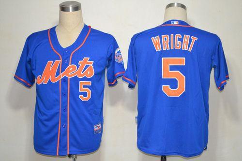 Custom Fan-Made David Wright New York Mets #5 Blue Baseball Jersey
