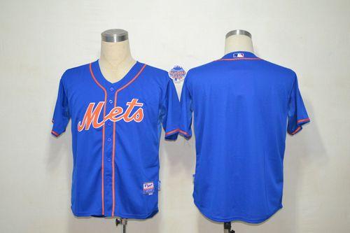 Custom Fan-Made Blue New York Mets Baseball Jersey New York Mets Blue Baseball Jersey