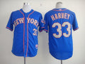 Custom Fan-Made Matt Harvey New York Mets #33 Blue Baseball Jersey