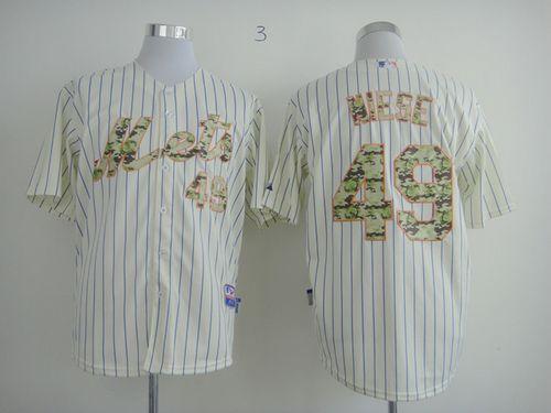 Custom Fan-Made Jon Niese New York Mets #49 USMC Baseball Jersey