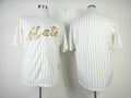 Custom Fan-Made Cream New York Mets Baseball Jersey New York Mets USMC Baseball Jersey