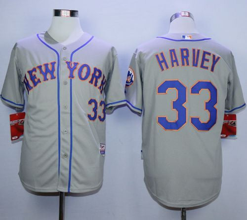 Custom Fan-Made Matt Harvey New York Mets #33 Grey Baseball Jersey
