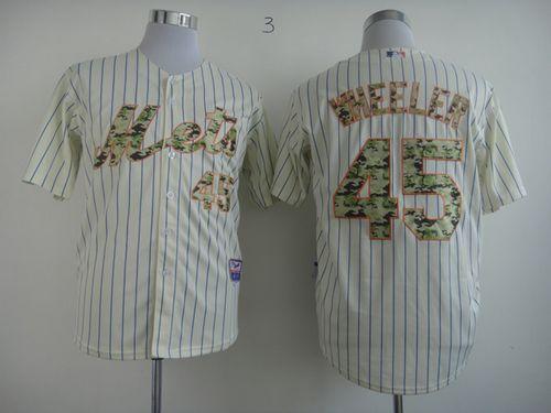 Custom Fan-Made Zack Wheeler New York Mets #45 USMC Baseball Jersey