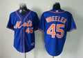 Custom Fan-Made Zack Wheeler New York Mets #45 Blue Baseball Jersey