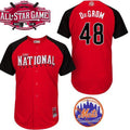 Custom Fan-Made Jacob DeGrom New York Mets #48 Red 2015 All-Star Edition Baseball Jersey