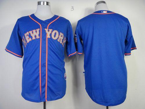Custom Fan-Made Blue New York Mets Baseball Jersey New York Mets Blue Baseball Jersey