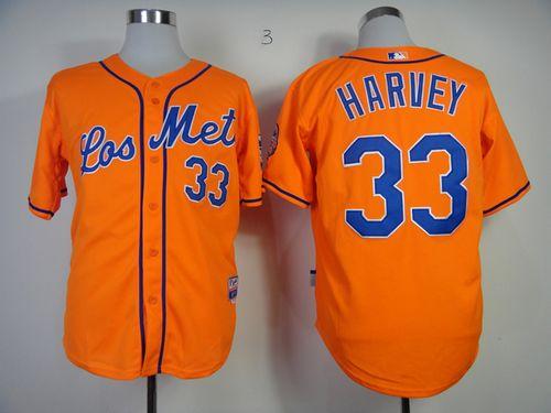 Custom Fan-Made Matt Harvey Los New York Mets #33 Orange Baseball Jersey