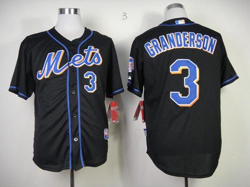 Custom Fan-Made Curtis Granderson New York Mets #3 Black Baseball Jersey