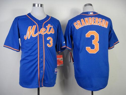 Custom Fan-Made Curtis Granderson New York Mets #3 Blue Baseball Jersey