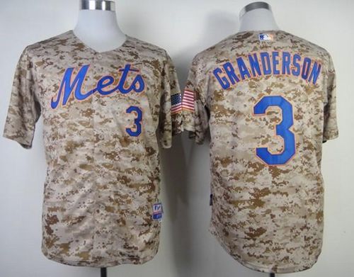 Custom Fan-Made Curtis Granderson Camo New York Mets #3 Baseball Jersey