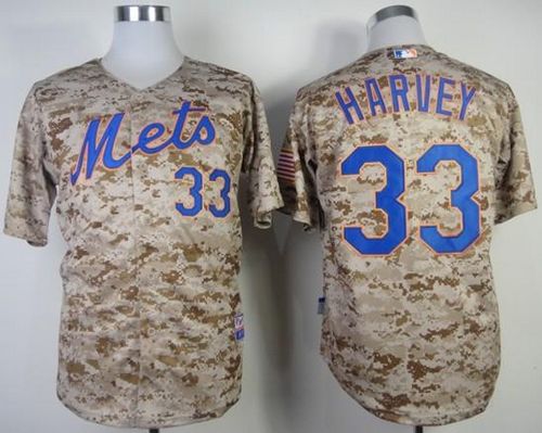 Custom Fan-Made Matt Harvey Camo New York Mets #33 Baseball Jersey