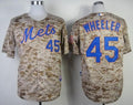 Custom Fan-Made Zack Wheeler Camo New York Mets #45 Baseball Jersey