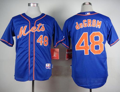 Custom Fan-Made Jacob DeGrom New York Mets #48 Blue Baseball Jersey