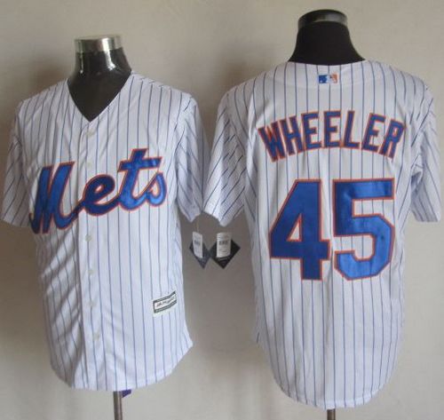 Custom Fan-Made Zack Wheeler New York Mets #45 White Baseball Jersey