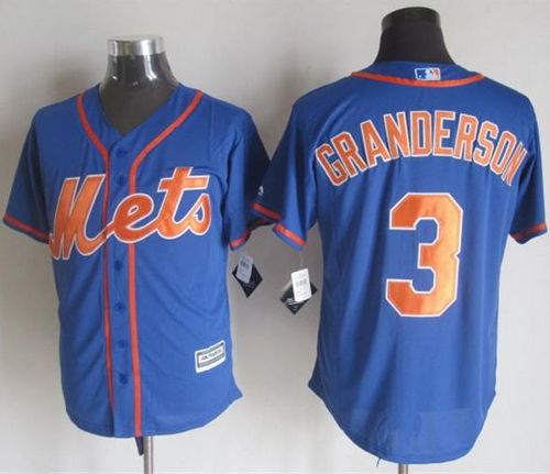 Custom Fan-Made Curtis Granderson New York Mets #3 Blue Baseball Jersey