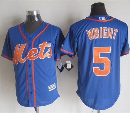 Custom Fan-Made David Wright New York Mets #5 Blue Baseball Jersey