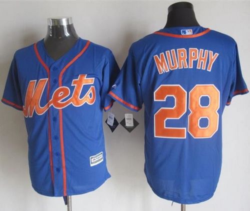 Custom Fan-Made Daniel Murphy New York Mets #28 Blue Baseball Jersey