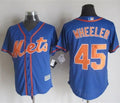 Custom Fan-Made Zack Wheeler New York Mets #45 Blue Baseball Jersey
