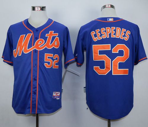 Custom Fan-Made Yoenis Cespedes New York Mets #52 Blue Baseball Jersey