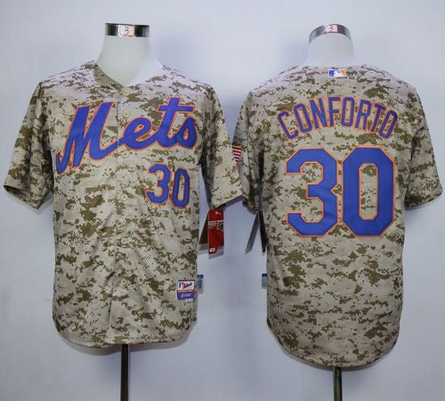 Custom Fan-Made Michael Conforto Camo New York Mets #30 Baseball Jersey