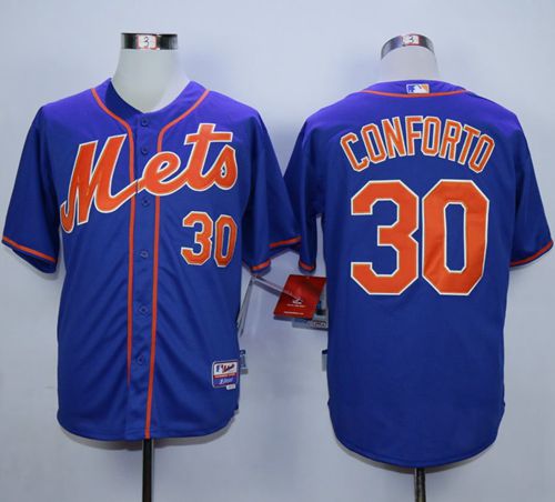 Custom Fan-Made Michael Conforto New York Mets #30 Blue Baseball Jersey